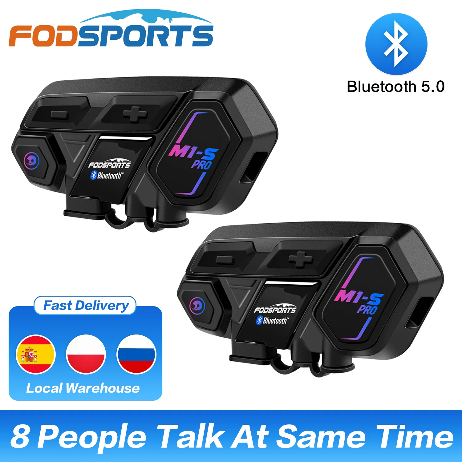 Fodsports 2 pcs M1-S       8 ̴ 2000M    BT ,Bluetooth 5.0